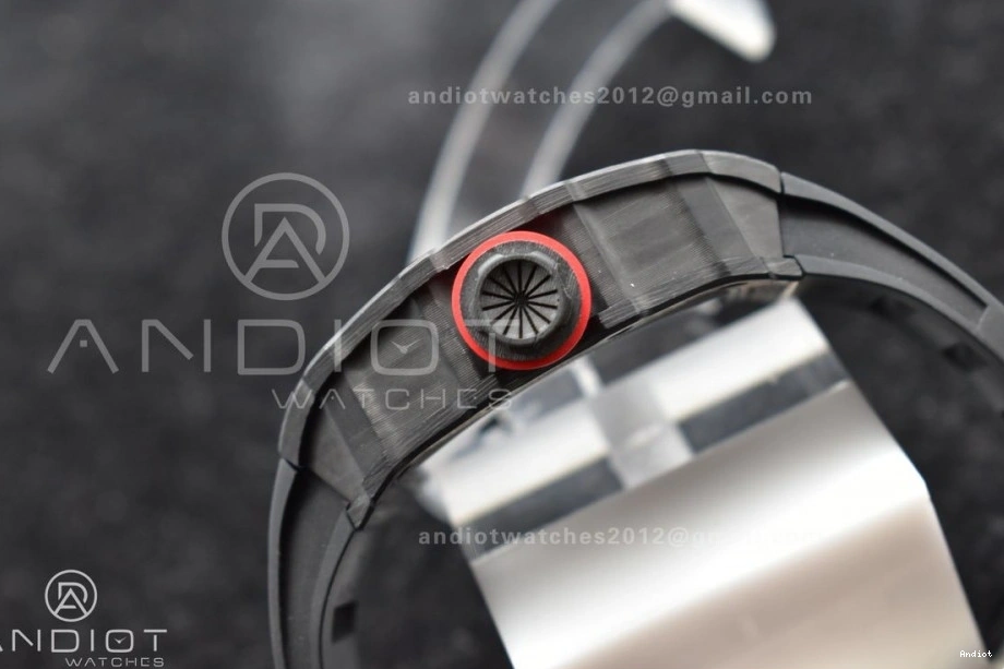 Red KUF MIYOTA8215 Edition RM035-02 on Strap Dial Best Black Skeleton Rubber 0502